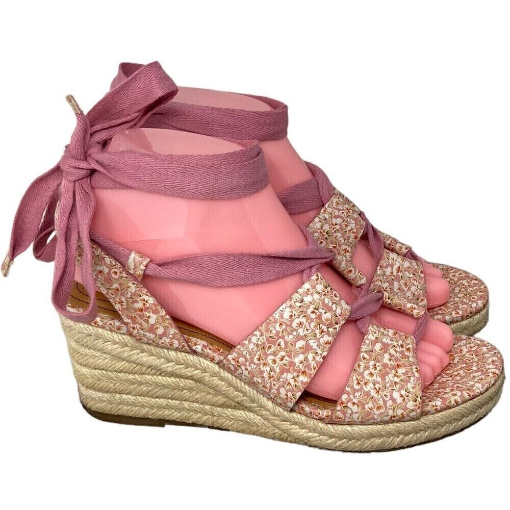 Patricia Nash Riva Women's Size 7 Wedge Sandals Espadrille Shoes Blush Bouquet